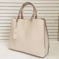 新品ミアン2231-113-1CLIVIAハンドル配色2wayA4バッグIVRY