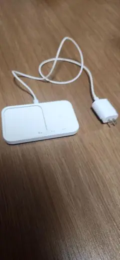 ホワイト ワイヤレス充電器 2in1 ギャラクシー