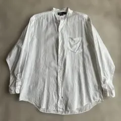 ポロバイラルフローレン/リネン/バンドカラーシャツ/麻/シンガポール製/白