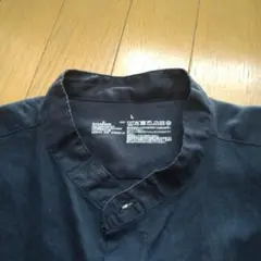 MUJI 無印良品　スタンドカラー　リネンシャツ　ライトグレー　L