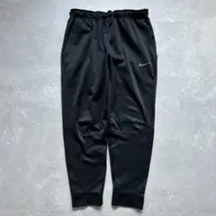 00s NIKE ワイドパンツ ジャージ 下 ブラック XL 刺繍ロゴ 古着