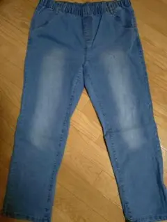 大きいサイズ　ブルーストレートデニムパンツ