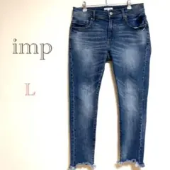 imp ジーパン ジーンズ デニム スキニーパンツ ストレート フリンジ L
