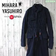 ミハラ ヤスヒロ 迷彩柄 モッズコート S ブルゾン ジャケット ネイビー