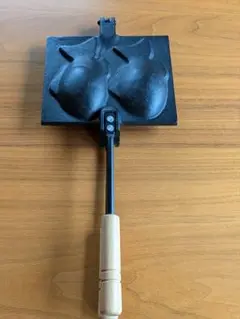 【未使用品】超希少！南部鉄器　盛栄堂　たい焼き器　２匹 鯛焼き器 南部鉄器 盛栄堂 2個焼き 天然もの