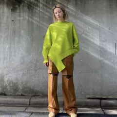 Asymmetric Hem Knit Top ルシェルブルー アイレネ ニット