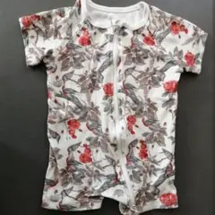 花鳥プリントロンパース 50〜60cm 春秋