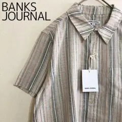 新品タグ付　BANKS JOURNAL　コリンズ　ストライプ柄　コットンシャツ