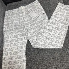 新品　M セントアンドリュース　ストレッチ　ロゴ　　パンツ　白