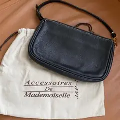 【美品】アクセソワドゥマドモワゼル　アクセサリーポーチ　レザー黒保存袋付き！