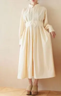 sō4ū タックシャツワンピース　キナリ