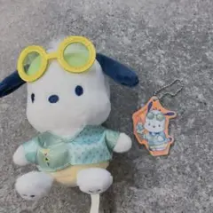 サンリオ　ナイトプール Happyくじ ぬいぐるみチャーム　ポチャッコ　アクキー