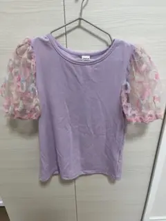 SHEIN フリル付き紫色Tシャツ 7Y