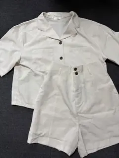 COLZA/ハニーズ　セットアップ　半袖　ショートパンツ　Mサイズ　クリーム
