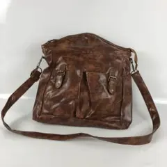 ブランド レザー ショルダーバッグ ブラウン