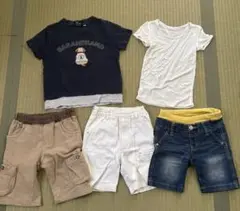 サイズ100 短パン3点　半袖Tシャツ　5点セット　まとめ売り　ユニクロ　西松屋