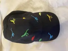 恐竜刺繍キャップ 黒