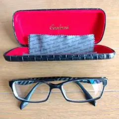 COOLENS クーレンズ メガネ 眼鏡 ブラック スクエア クロス ケース付き