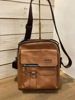 Jeep ジープ ブラウン ショルダーバッグ 中型 レザー オシャレ