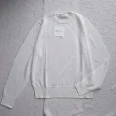 タグ付 BETOUPE リネン サマーニット ホワイト クルーネック 現行品