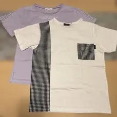 Bebe チェック柄ポケット a.v.vTシャツ 140 2枚セット
