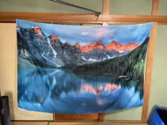 山と湖の風景タペストリー　大型