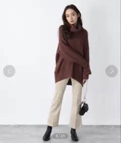 JEANASiS ベージュ フレアパンツ Sサイズ　パンツ　スリット　ホワイト
