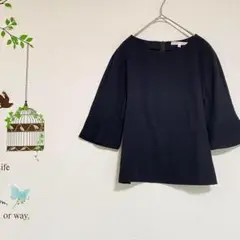 ALMA EN ROSE /七分袖トップス　バックファスナー ブラック 38