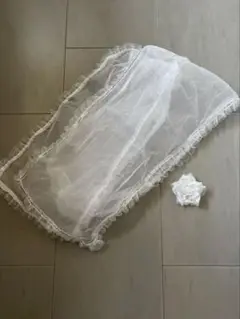 浴衣　チュール帯　花クリップセット　ホワイト