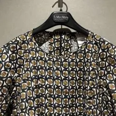 S Max Mara 幾何学模様 半袖ロングワンピース