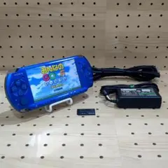 動作品/点検・整備済み psp3000 本体 バイブラントブルー（付属品あり）②