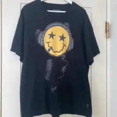 qlamb スマイリーフェイス Tシャツ ブラック