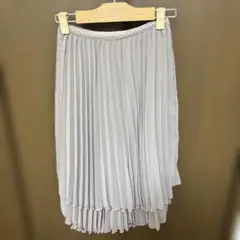 【最終値下げ】ライトグレー プリーツスカート ひざ丈
