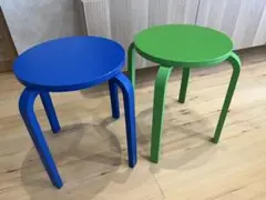 IKEA イケア AVSIKTLIG フロスタ スツール チェア青 黄緑
