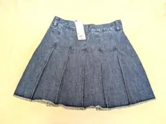 GU デニムプリーツスカート Mサイズ 66ブルー