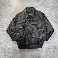 90s vtg short leather bomber jacket