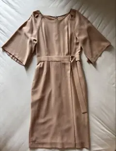 【GREEN LABEL】ベージュ ワンピース ウエストベルト付き 着用一回のみ