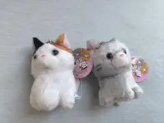 【新品タグ付2個】振り向きネコちゃん 猫 マスコット ぬいぐるみ