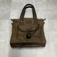 GQ2591◇Barbour : オイルドクロス再構築トートバッグ◇ブラウン系 GQ2591◇Barbour : オイルドクロス再構築トートバッグ◇ブラウン