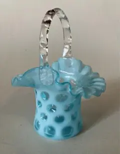 北米 フェントン アートガラス ウランガラス バスケット カゴ