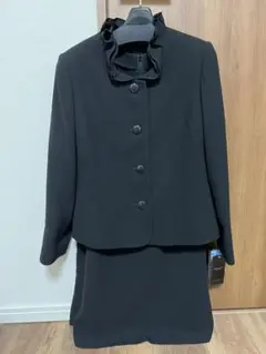 喪服 レディース 礼服 ブラックフォーマル 後開き 3点スーツ 11号
