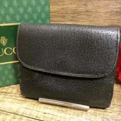 グッチ 折り財布 黒 メンズ レディース ゴールド金具