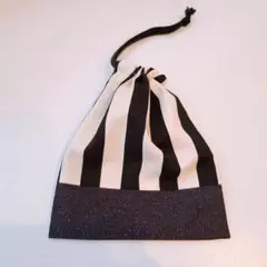 コップ入れ・コップ袋・巾着★ハンドメイド　タグ無し　ストライプ柄④