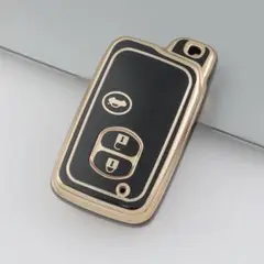 トヨタ スマートキーケース TPUキーカバー 黒金3 プリウス アクア カローラ