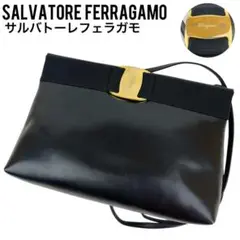 ✨美品✨ フェラガモ ショルダーバッグ ヴァラ ブラック 黒 斜め掛け 肩掛け