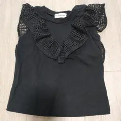 branshes ブラック ノースリーブレースTシャツ 90