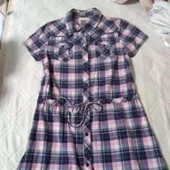 [a:r] Mサイズ チェック柄シャツワンピース