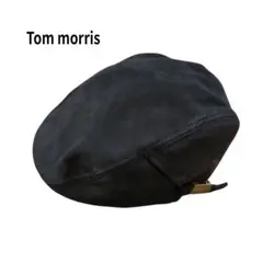 Tom morris スエード レザー ハンチング 帽子 牛革 ブラック