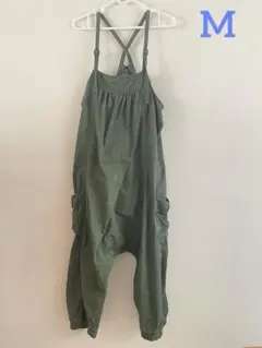オーバーオール　サロペット　オリーブグリーン サルエル