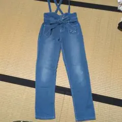 JENNILOVE デニムブルー サロペット風パンツ
